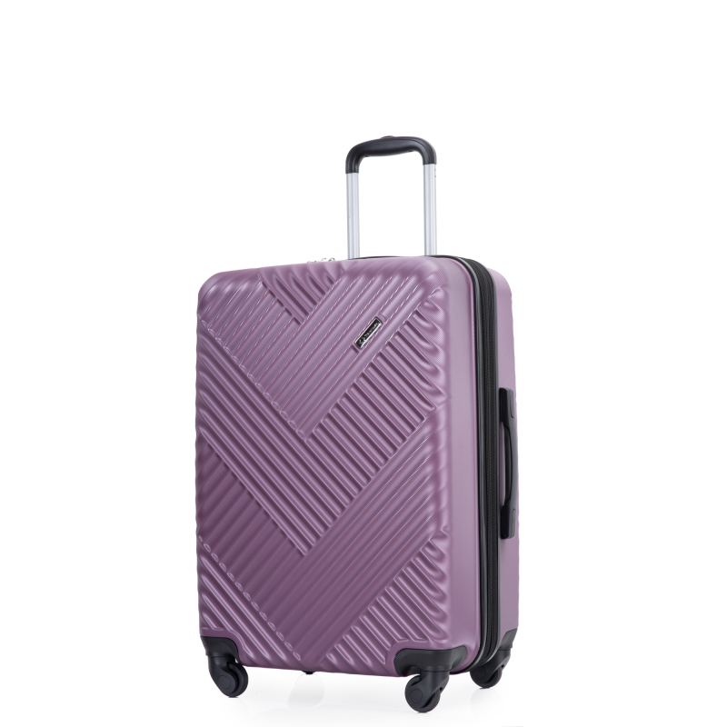 Expandable 3 Piece Luggage Sets PC Lightweight Suitcase with Two Hooks, Spinner Wheels, TSA Lock, (20/24/28), Purple